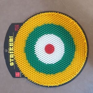 1988 Striker safety guard darts round board InnoLand yellow green white red hang